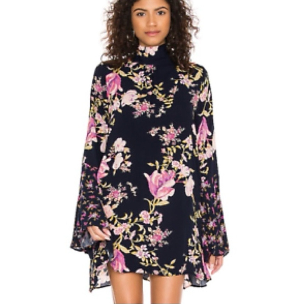 NWT Free People Tate Floral Midnight Combo Tunic Dress Size XS - Picture 1 of 8